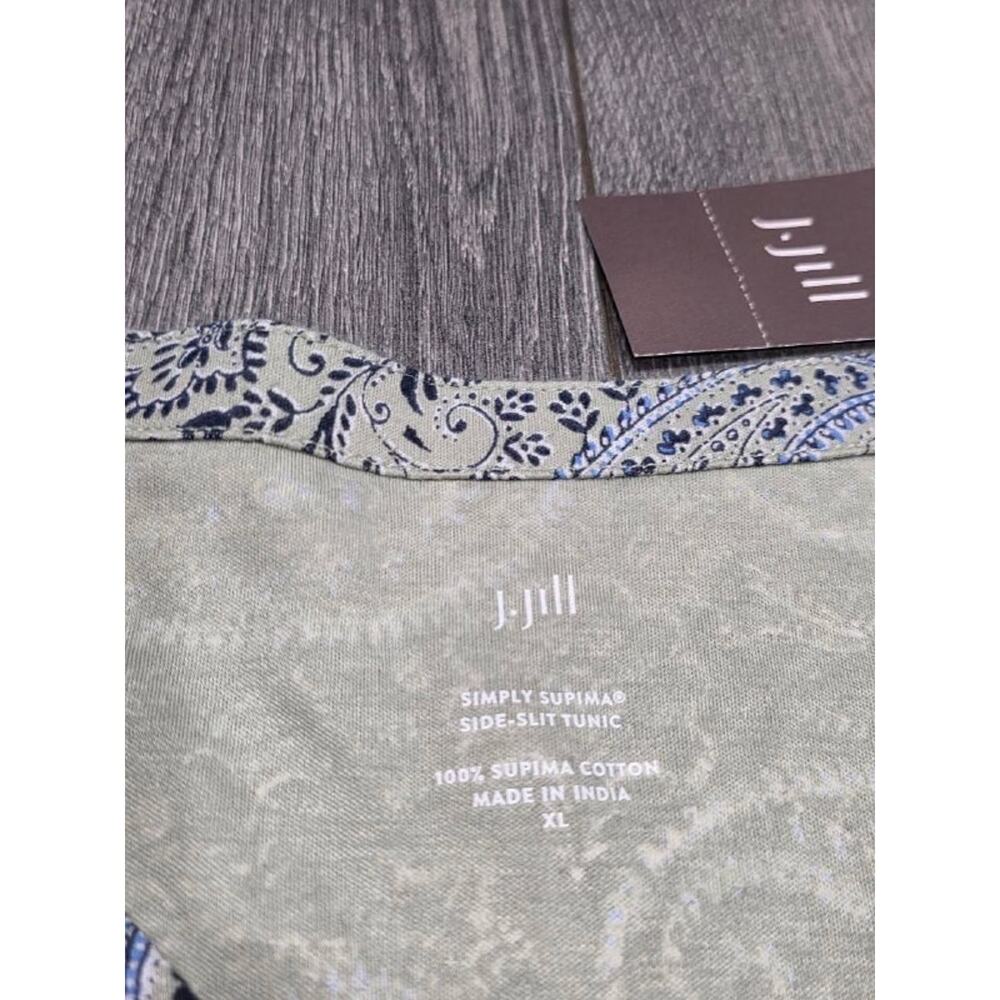 J. Jill SIMPLY SUPIMA cotton women top V-NECK TUNIC Blue XL A004635 - Picture 3 of 7